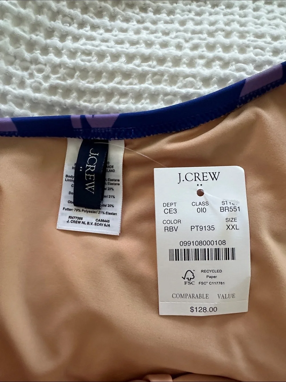 J. Crew Purple Floral One-Shoulder Women’s Swimsuit